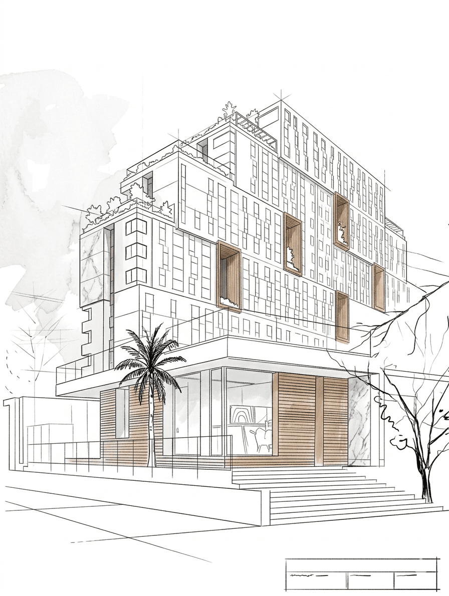 Sketch arquitectónico Boulevard 5